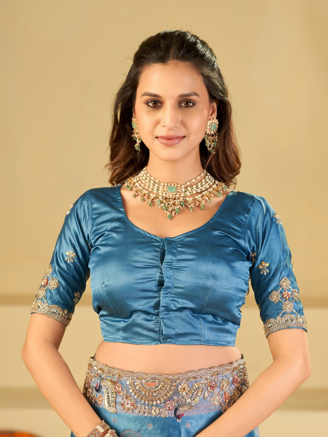 Sky Blue Banarasi Silk Saree with Heavy Embroidered Border & Rich Zari Woven Pallu | Designer Wedding Festive Saree