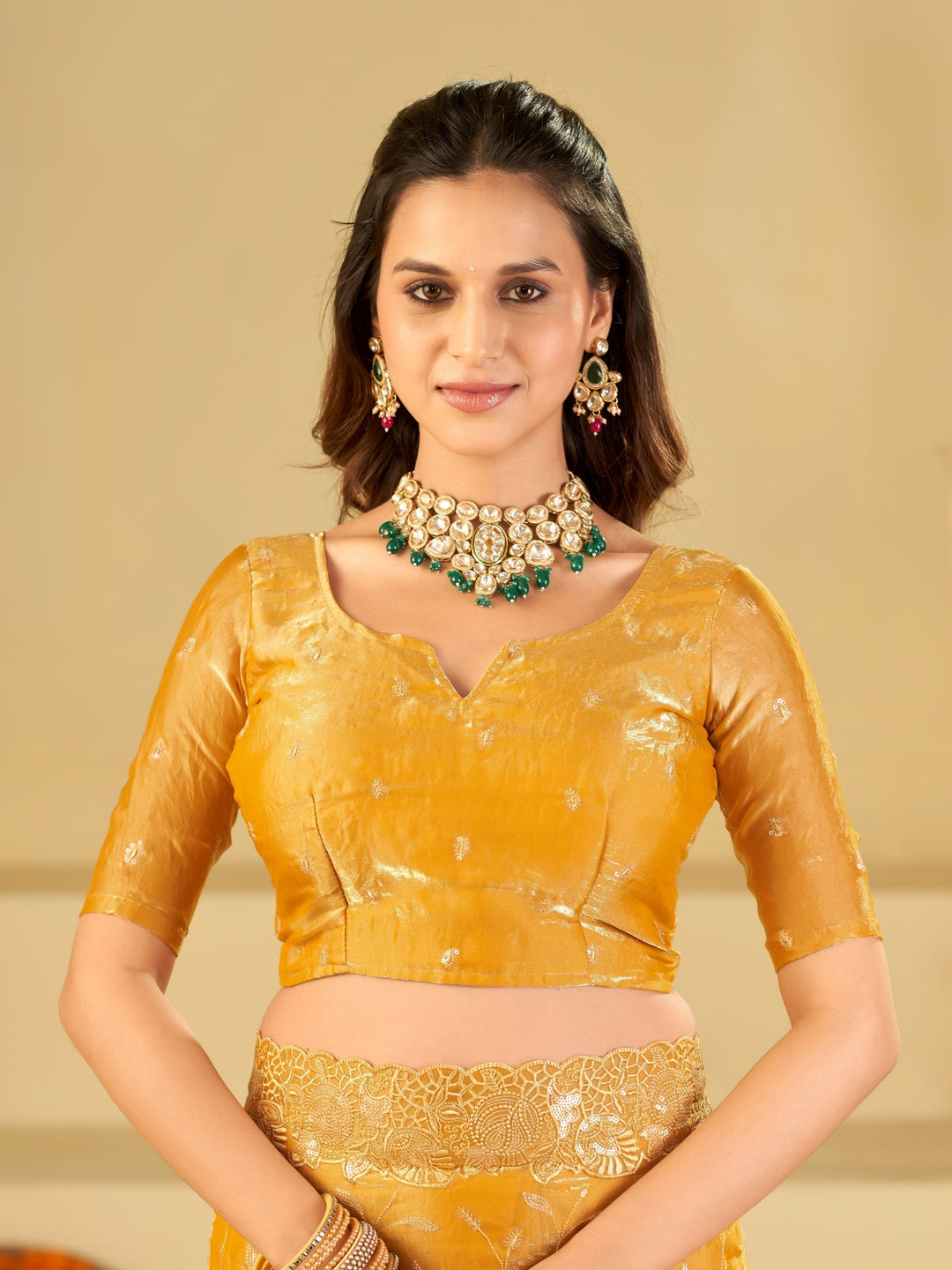Mustard Yellow Designer Fendy Satin Saree with Heavy Embroidered Border | Premium Festive Party Wear Saree with Blouse
